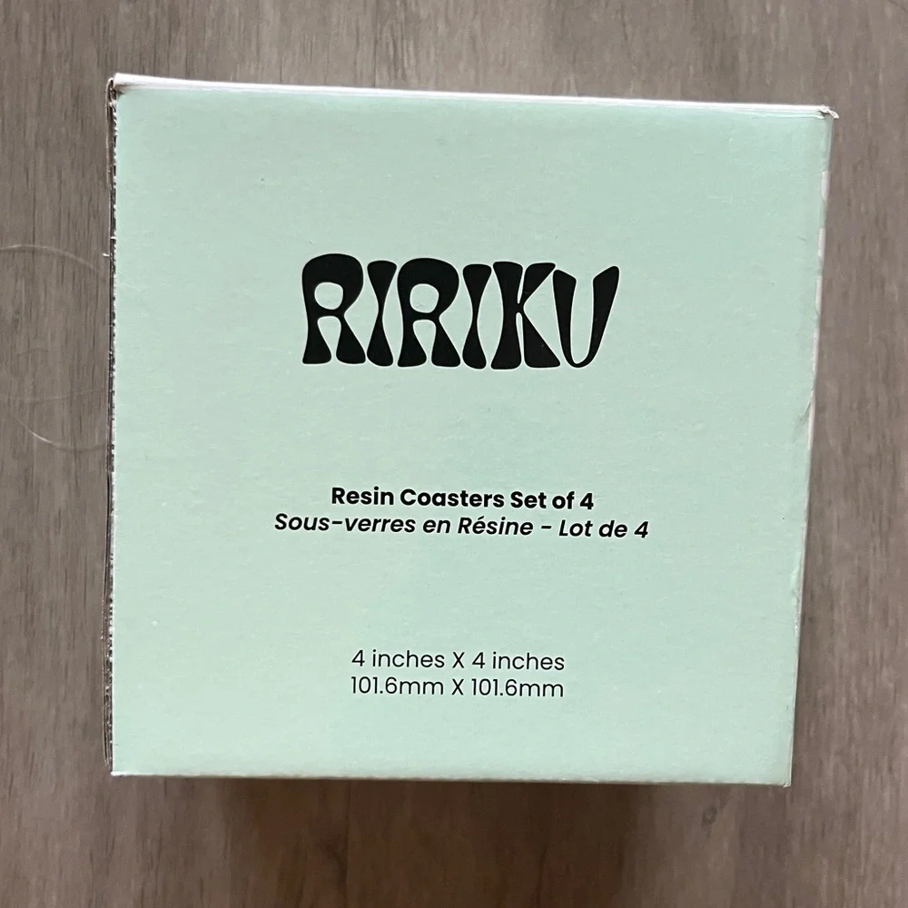RIRIKU Resin Coasters Set of 4
